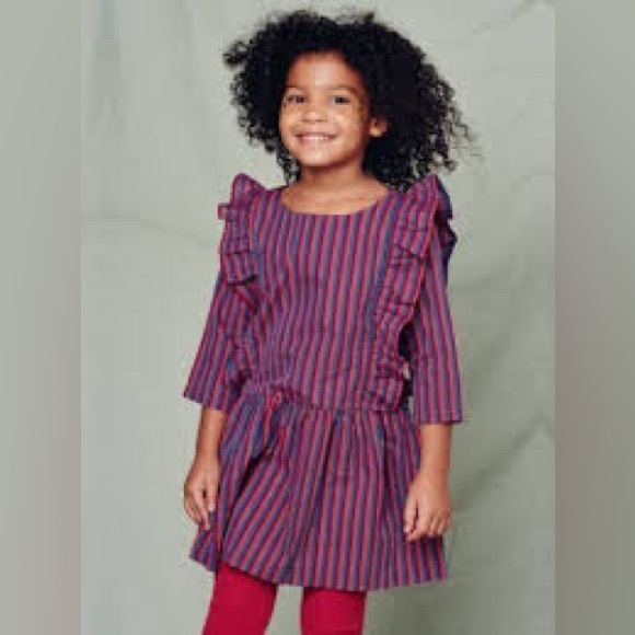 Tea Collection Other - TEA Collection Metallic Stripe Ruffle Party Fancy Dress size 5